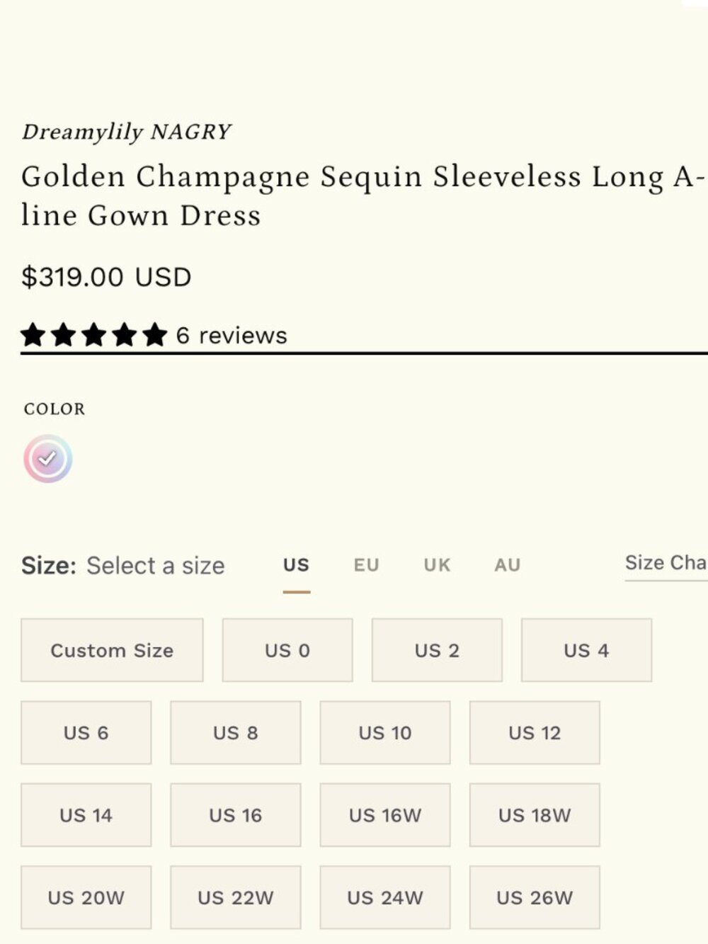 DreamyLily Women Golden Champagne Sequin Sleeveless Long A-line Gown Dress - Picture 6 of 10